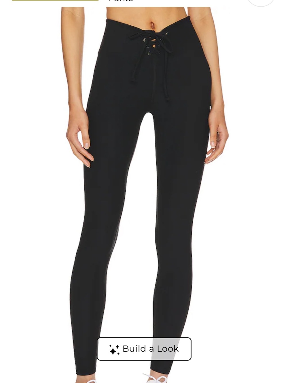 High-Waist Lace-Up Black Leggings